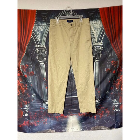Polo Ralph Lauren Kaki Pants Women's Size 16 Embroidered Logo Buttons - Preppy - Picture 1 of 5